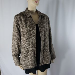 🎄Leopard print🎄 light weight zip-up jacket